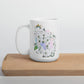 Flowers and Rainbow White glossy mug